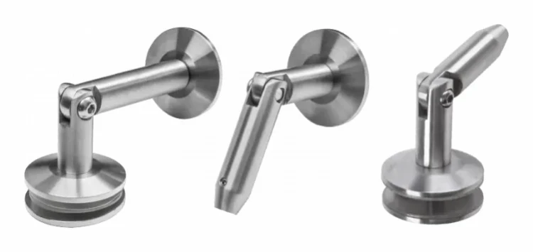 Glasvordach-System M12, 3-teilig, für Zugstange fi 12mm, Glas 8-17,52mm (aisi304, universal, Satin) (10) 000-285 (2)