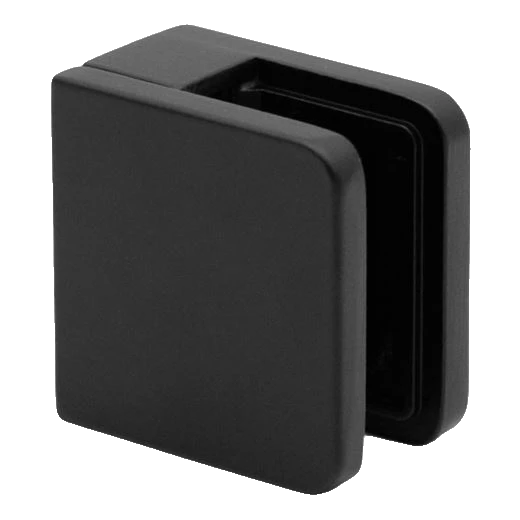 Punkthalter für Glas 45x45x26 mm, schwarz, Glas 6-10,76 mm, Zamak, Flachsystem, lackiert 000-286 (1)