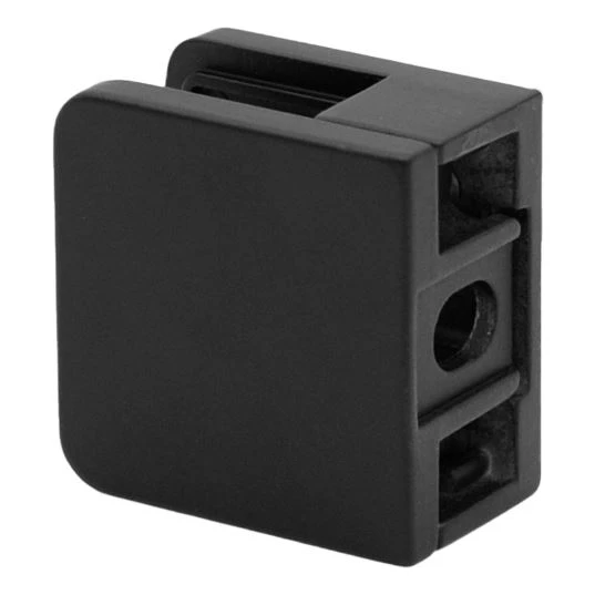 Punkthalter für Glas 45x45x26 mm, schwarz, Glas 6-10,76 mm, Zamak, Flachsystem, lackiert 000-286 (2)