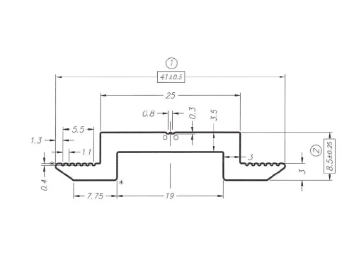 Mittelklemme H8 Aluminium 6060 Loch M8 Eloxiert PV-04-04 (1)