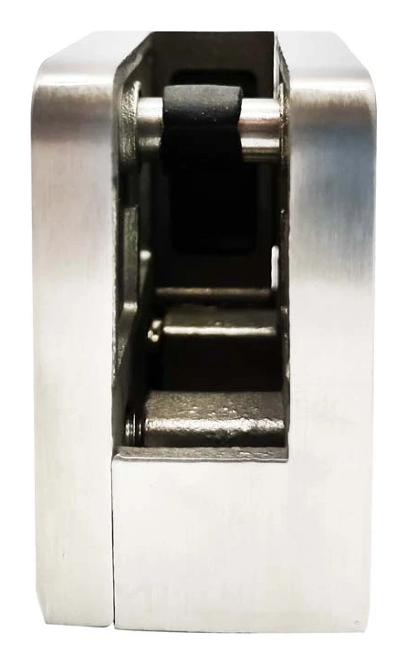 Glashalter 45x45x26 mm mit Pin-Halterung Glas 6–10,76 mm AISI 304 flaches System Satin 000-268 (2)