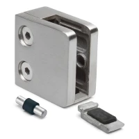 Glashalter 6-10,76 mm 45x45x26 mm Konsole und Pin AISI 304 Flachsystem Hochglanz