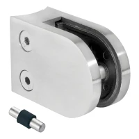 Glashalter 6-12,76 mm 63x45x30 mm mit Pin AISI 304 System 48,3 mm Satин