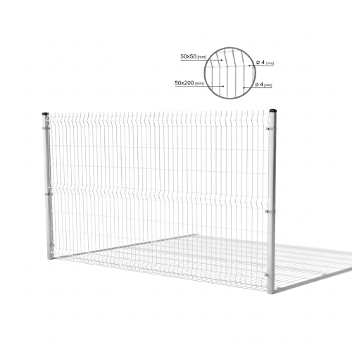 3D-Zaunpanele 1230x2500 mm Draht 4 mm 51 Drähte Graphit RAL 7016 (50 Stk.) 000-486 (1)