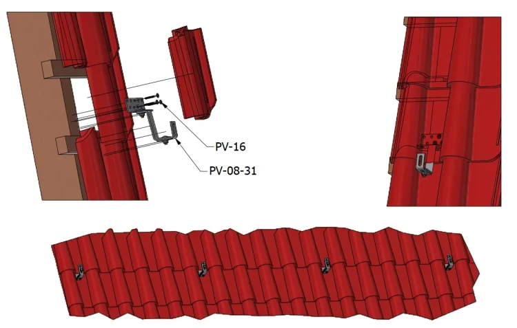 Dachhaken Vario 3x Verstellbar Edelstahl A2 1.4301 - 145mm PV-08-31-A2 (2)