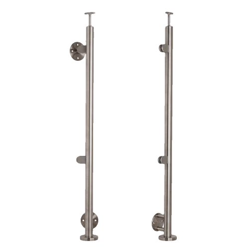 Endpfosten links ø 42,4x1230mm AISI304 seitliche Befestigung satin 000-525 (1)