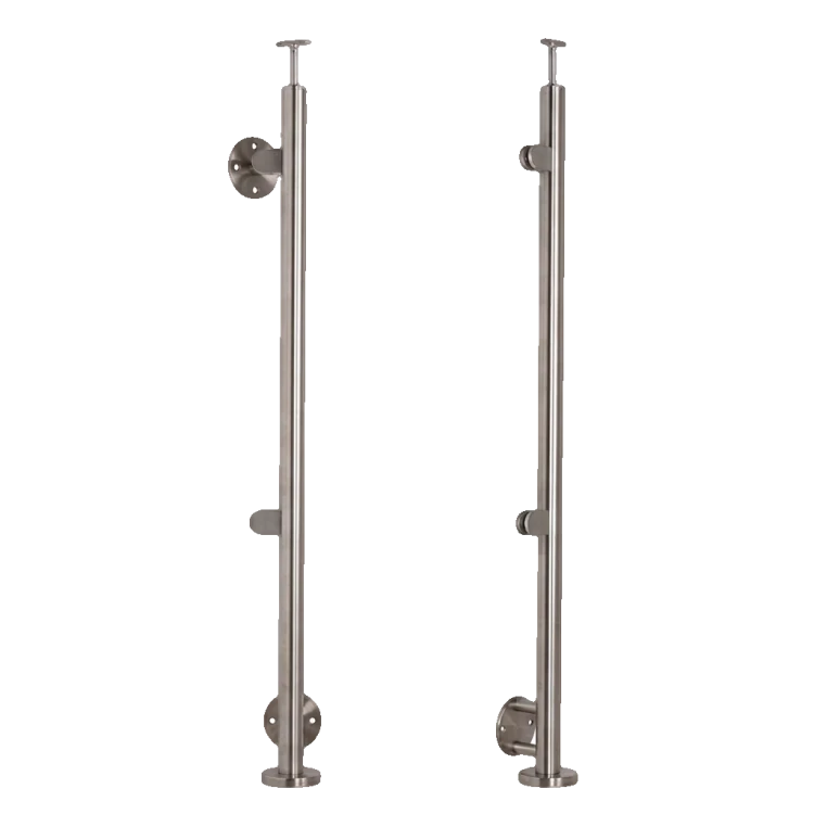 Endpfosten links ø 42,4x1230mm AISI304 seitliche Befestigung satin 000-525 (1)