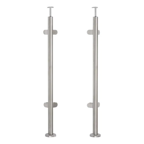Eckpfosten für Balustrade aus Glas Ø 42,4x1060/1102,4mm 4 Halter geschliffen 000-559 (1)