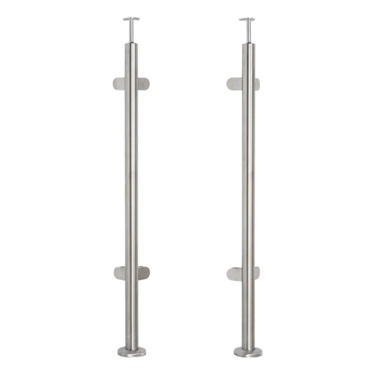 Eckpfosten für Balustrade aus Glas Ø 42,4x1060/1102,4mm 4 Halter geschliffen 000-559 (1)
