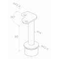 Eckpfosten für Balustrade aus Glas Ø 42,4x1060/1102,4mm 4 Halter geschliffen 000-559 (3)
