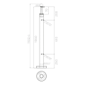 Eckpfosten für Balustrade aus Glas Ø 42,4x1060/1102,4mm 4 Halter geschliffen 000-559 (5)