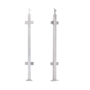 Mittlerer Balustradenpfosten 40x40x1060/1100mm 4 Glashalter AISI 304