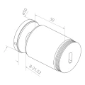Punktbefestigung für Glas 10,38-17,52mm Ø 50/30/M10x40 EDELSTAHL AISI304 System flach gold 000-565 (2)