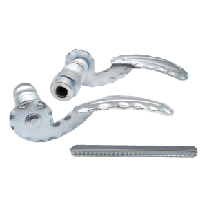 Postal – verzierter verzinkter Türdrücker 142 mm – komplett mit Vierkantschaft