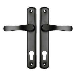 YALE Türdrücker mit Schild biskuit schwarz – Teilung 90 mm