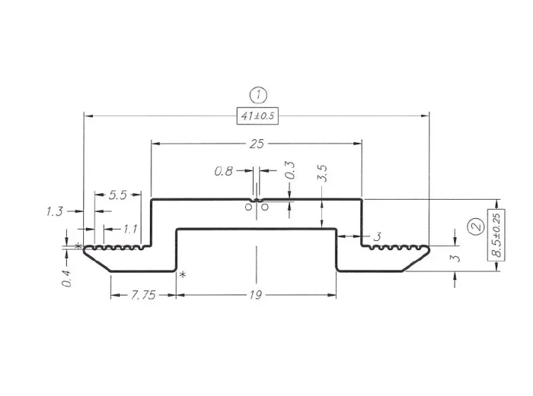 Mittelklemme H8 Aluminium 6060 Loch M8 PV-04-03 (1)