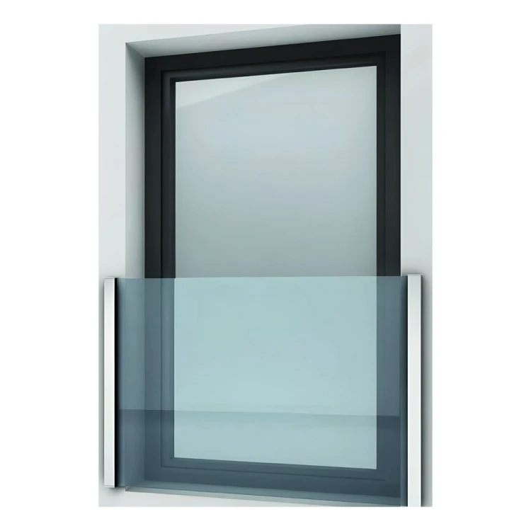 Kozza KB5000 – kompletter französischer Aluminium-Balkon H1100 mm, Glas 16–17,52 mm, matt eloxiert 000-851 (10)