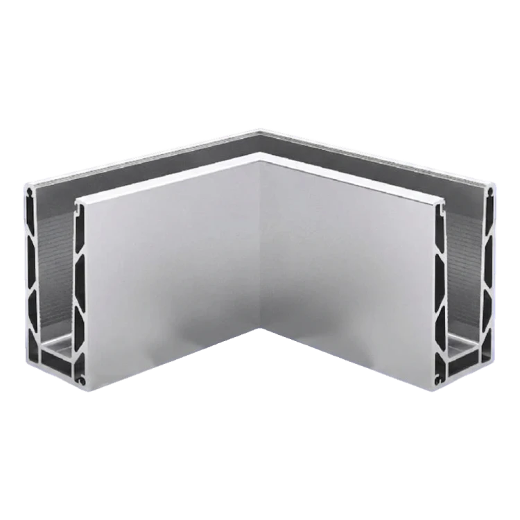 Kozza KE100 – U-Profil Innenecke 90° für Ganzglasgeländer, Montage von oben 000-854 (1)