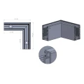 Kozza KE 100 – Inneneck-U-Profil 90° für Vollglasgeländer, dunkelgrau 000-855 (4)