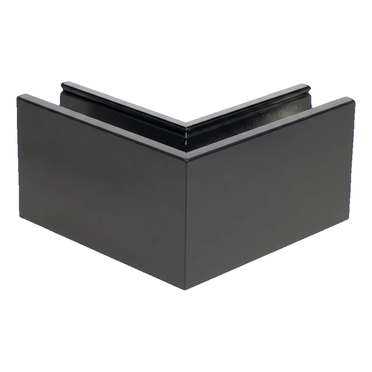 Kozza KE 100 – U-Profil Eckstück außen 90° für Ganzglasgeländer, dunkelgrau RAL 7021 000-858 (2)