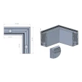 Kozza KE 100 – U-Profil Eckstück außen 90° für Ganzglasgeländer, dunkelgrau RAL 7021 000-858 (4)