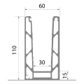 Kozza KE 100 – U-Profil für Vollglasgeländer 5000 mm schwarz, Montage von oben 000-861 (5)