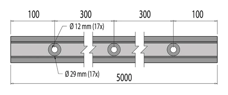Kozza KE 100 – U-Profil für rahmenlose Glasgeländer 5000 mm anthrazit 000-862 (4)
