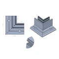 Kozza KE 105 – L-Profil Innenecke 90° für Ganzglas-Geländer, Aluminium, matte Eloxierung 000-865 (2)