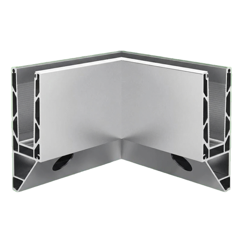 Kozza KE 120 – U-Profil Innenecke 90° für Vollglas-Geländer, seitliche Befestigung 000-873 (1)