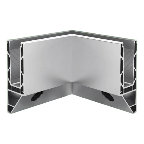 Kozza KE 120 – U-Profil Innenecke 90° für Vollglas-Geländer, seitliche Befestigung 000-873 (1)