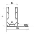 Kozza KE 105 – L-Aluminiumprofil für Vollglasgeländer 5000 mm schwarz 000-872 (6)
