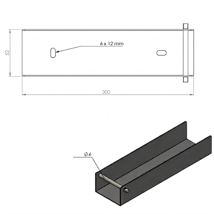 C-Profil Verbinder Halterung für Sockelwand 300x50 braun GPV-700-55 (3)