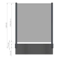 Eckpfosten Geländer 45x45x1283mm Glas 8,72mm dunkelgrau Kozza KR7500 000-890 (7)