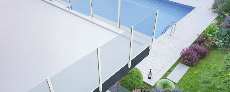 Eckpfosten Geländer 45x45x1283mm Glas 8,72mm dunkelgrau Kozza KR7500 000-890 (10)