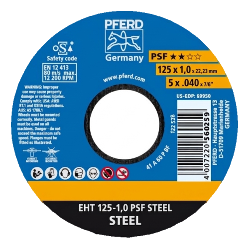 PFERD EHT 125-1,0 PSF Steel – Trennscheibe für Stahl 125 x 1,0 mm 000-946 (2)