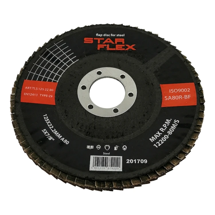 Star Flex Fächerscheibe konisch T29 125 mm für Stahl – Körnung 80 000-973 (1)