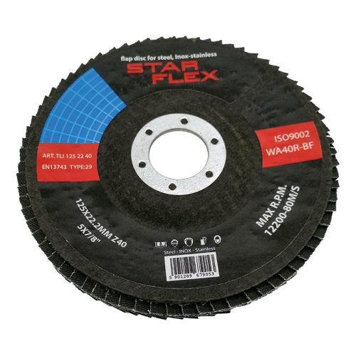 Star Flex – Zirkonoxid-Fächerscheibe T29 125 mm Körnung 40 für Edelstahl 000-975 (1)