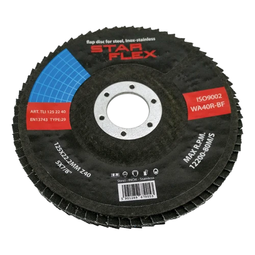 Star Flex – Zirkonoxid-Fächerscheibe T29 125 mm Körnung 40 für Edelstahl 000-975 (1)
