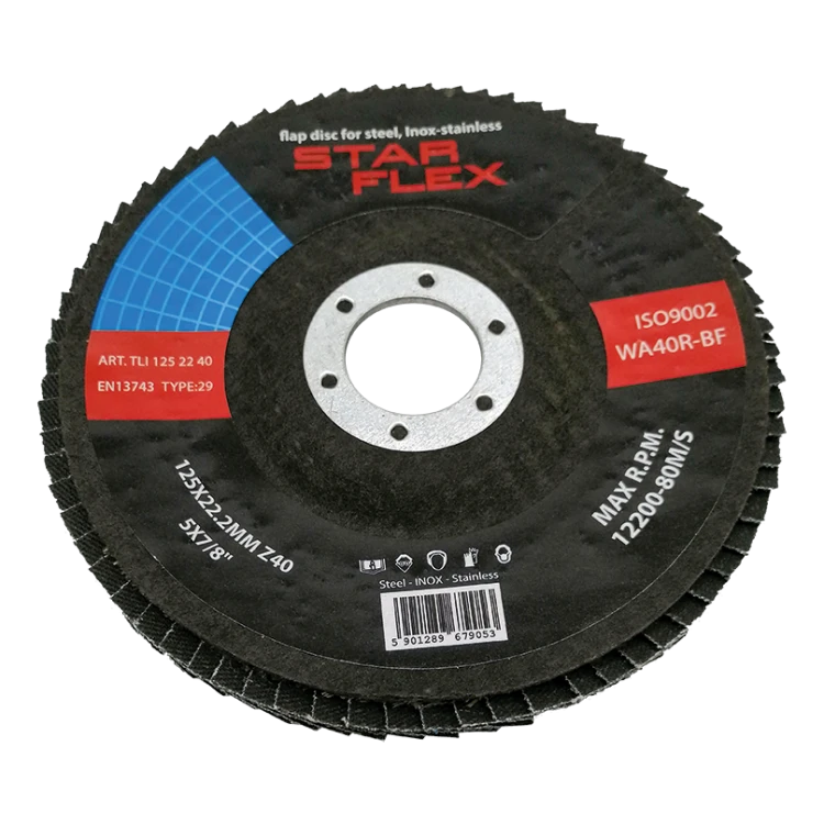 Star Flex – Zirkonoxid-Fächerscheibe T29 125 mm Körnung 40 für Edelstahl 000-975 (1)
