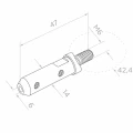 PSG Starthalter für Seil ø 6 mm für Rohr 42,4 mm – Edelstahl AISI 304 satiniert 000-997 (2)