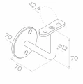 Wandhalter für Handlauf Balustrade Ø 42,4 mm – Edelstahl AISI 304 satiniert 001-014 (2)