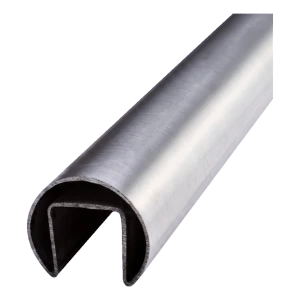 Glas-Handlauf aufsteckbar fi 42,4 mm EDELSTAHL 304 satiniert – Vollglasgeländer, L=2500 mm